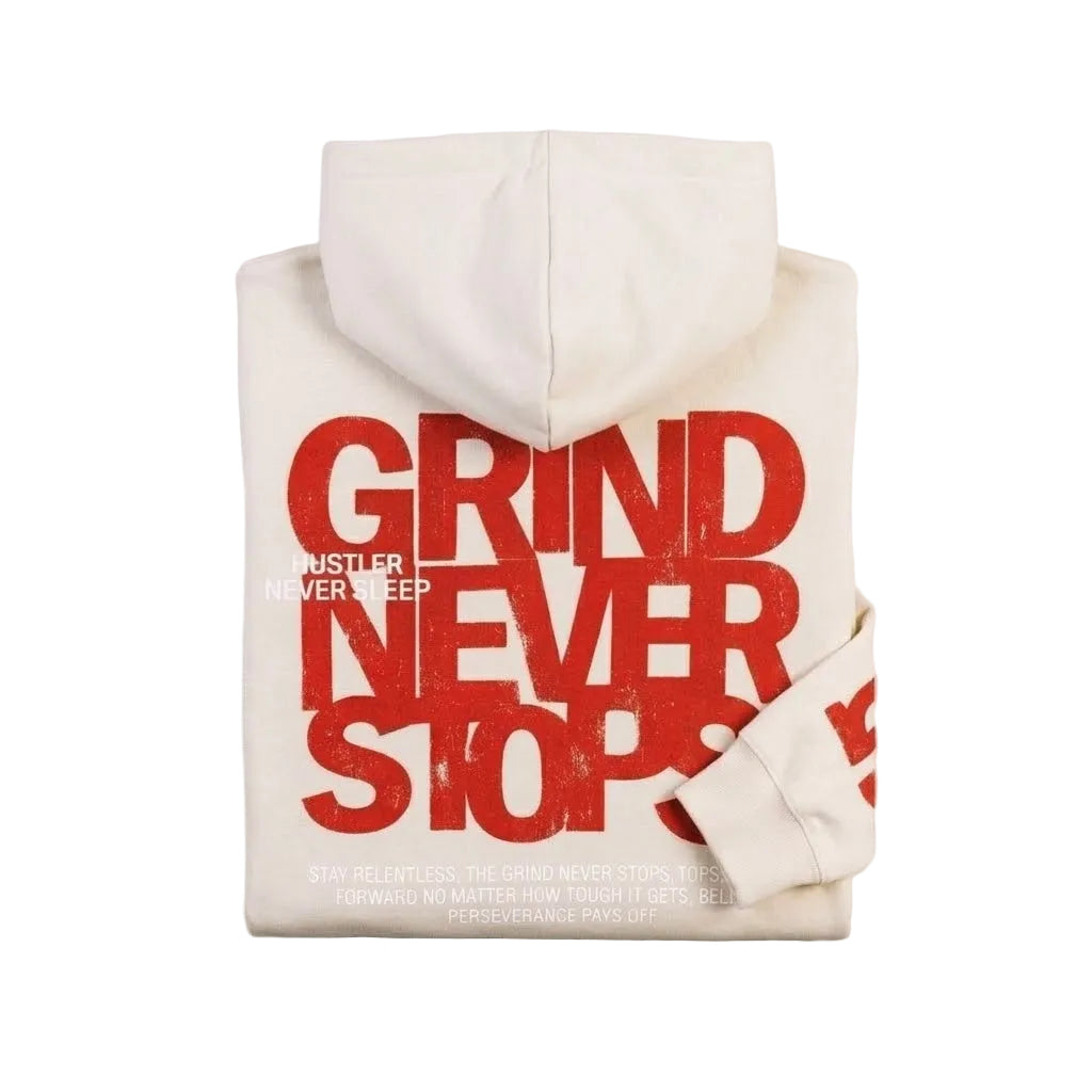 BSVG Grind Never Stops Cream Hoodie + FREE tee